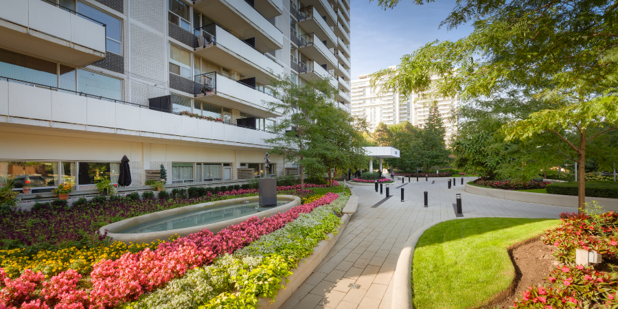 Garden path in front of 225 Davisville