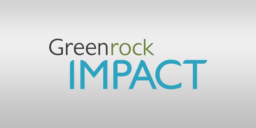Greenrock IMPACT logo on grey background